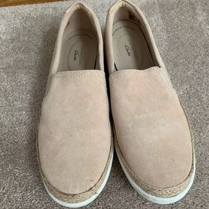 Women’s Clarks suede slip on shoes